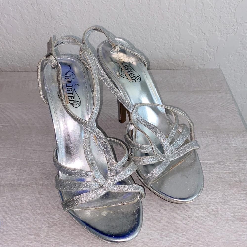 Silver sparkle heels